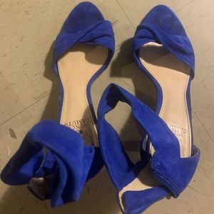 Blue suede heels by vince camuto size 9